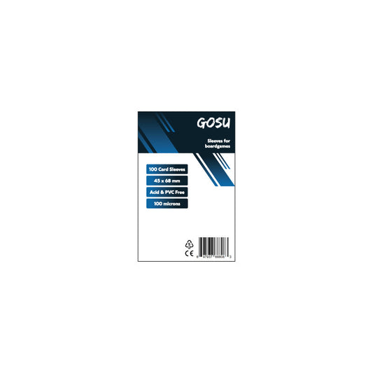 FUNDAS PREMIUM 45 X 68 MM FOR BOARDGAMES (100 PCS - 100 MICRAS)